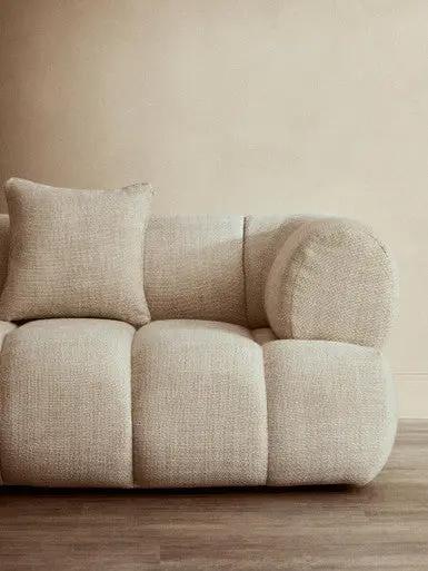 Ordona Cream Linen Fabric 3 Seater Sofa Orsina