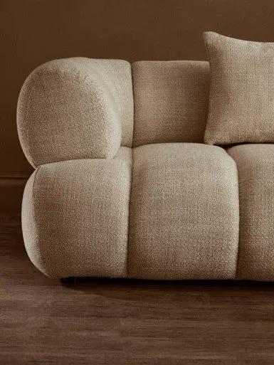 Ordona Cream Linen Fabric 3 Seater Sofa Orsina