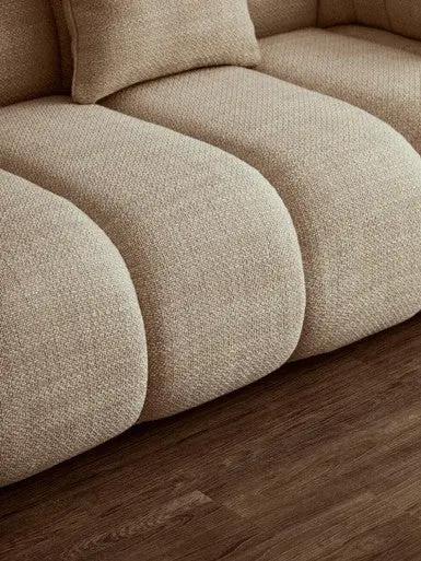 Ordona Cream Linen Fabric 3 Seater Sofa Orsina