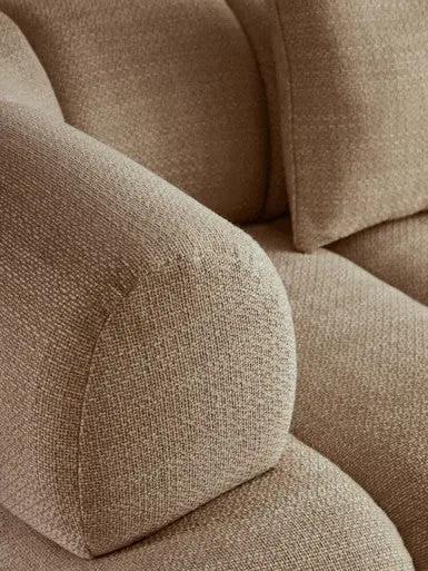 Ordona Cream Linen Fabric 3 Seater Sofa Orsina