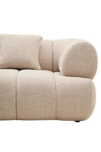 Ordona Cream Linen Fabric 3 Seater Sofa Orsina