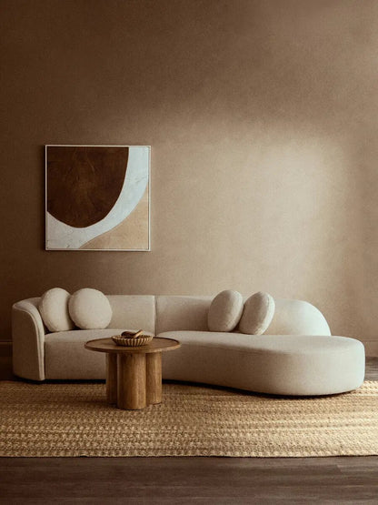 Ovada Cream Linen Fabric 3 Seater Sofa Orsina