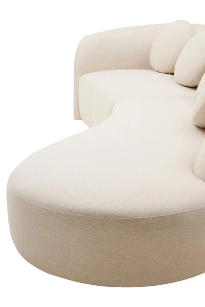 Ovada Cream Linen Fabric 3 Seater Sofa Orsina