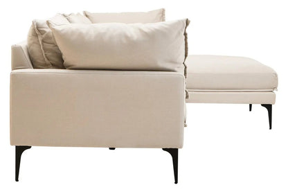 Troyes Cream Three Seat Right Chaise Sofa Orsina