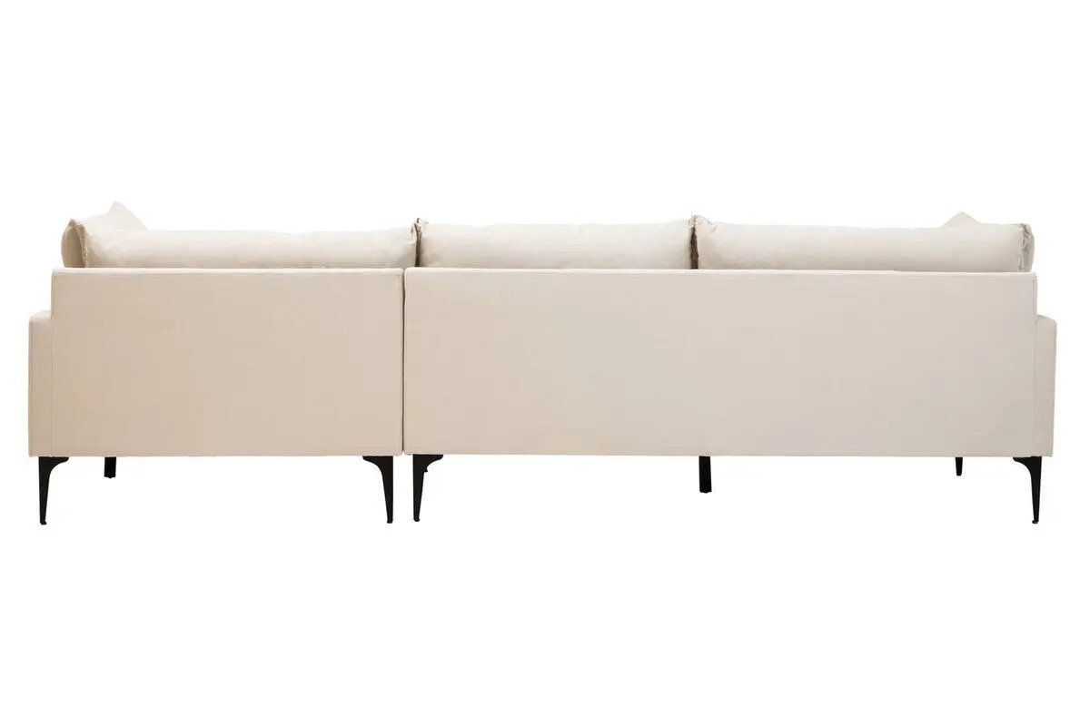 Troyes Cream Three Seat Right Chaise Sofa Orsina