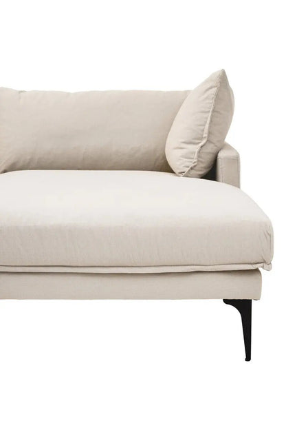 Troyes Cream Three Seat Right Chaise Sofa Orsina