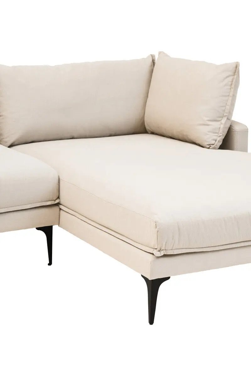 Troyes Cream Three Seat Right Chaise Sofa Orsina