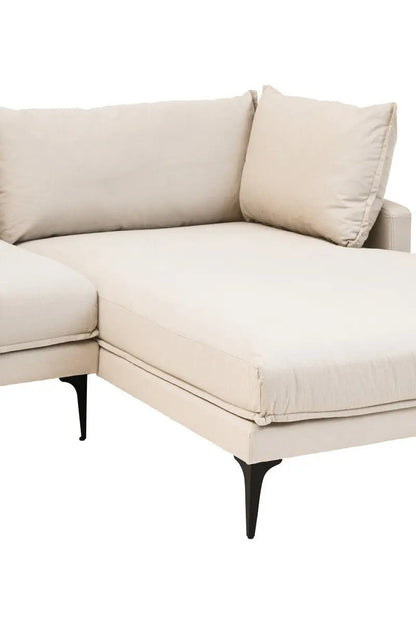 Troyes Cream Three Seat Right Chaise Sofa Orsina
