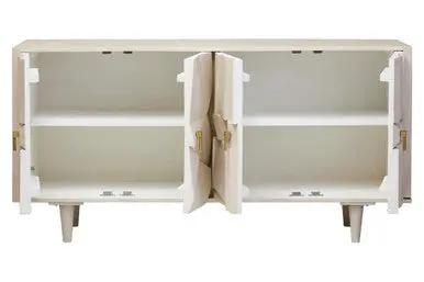 Sita Four Door Mango Wood Abstract Design Sideboard Orsina