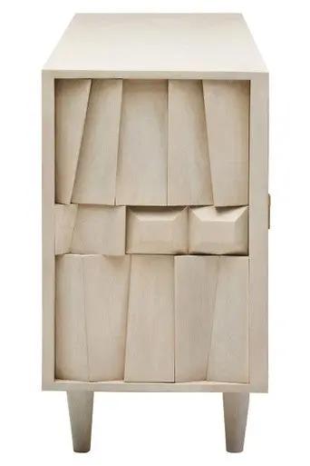 Sita Four Door Mango Wood Abstract Design Sideboard Orsina