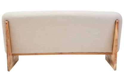 Parova Two Seater Linen Texture Armless Sofa With Wood Base Orsina