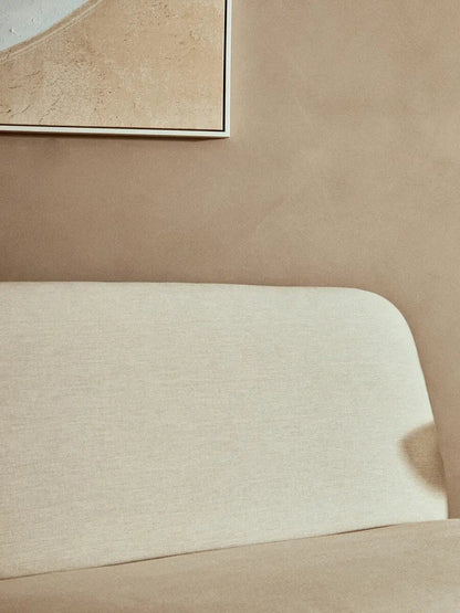 Parova Two Seater Linen Texture Armless Sofa With Wood Base Orsina