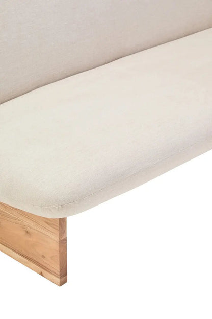 Parova Two Seater Linen Texture Armless Sofa With Wood Base Orsina