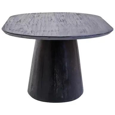 Perdoba Oval Mango Wood Black Finish Dining Table Orsina