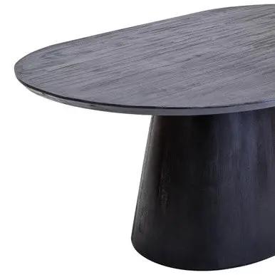 Perdoba Oval Mango Wood Black Finish Dining Table Orsina