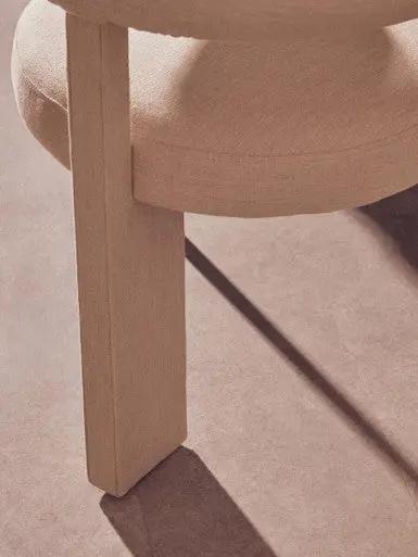 Perdoba Texture Fabric Black Iron Frame Dining Chair Orsina