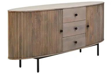 Torello Three Drawer Grey Mango Wood Sideboard Orsina