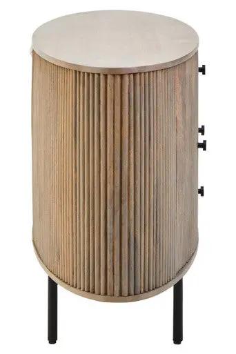 Torello Three Drawer Grey Mango Wood Sideboard Orsina