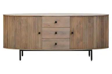 Torello Three Drawer Grey Mango Wood Sideboard Orsina