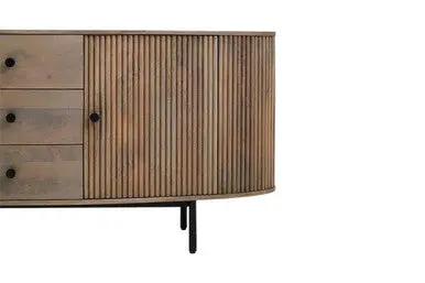 Torello Three Drawer Grey Mango Wood Sideboard Orsina