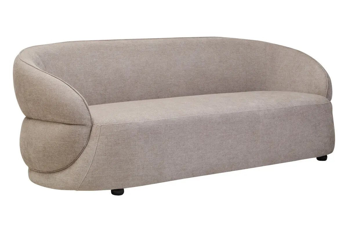 Daphne Curve Chenille Effect Taupe Three Seater Sofa Orsina