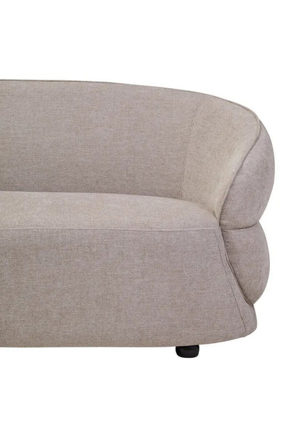 Daphne Curve Chenille Effect Taupe Three Seater Sofa Orsina