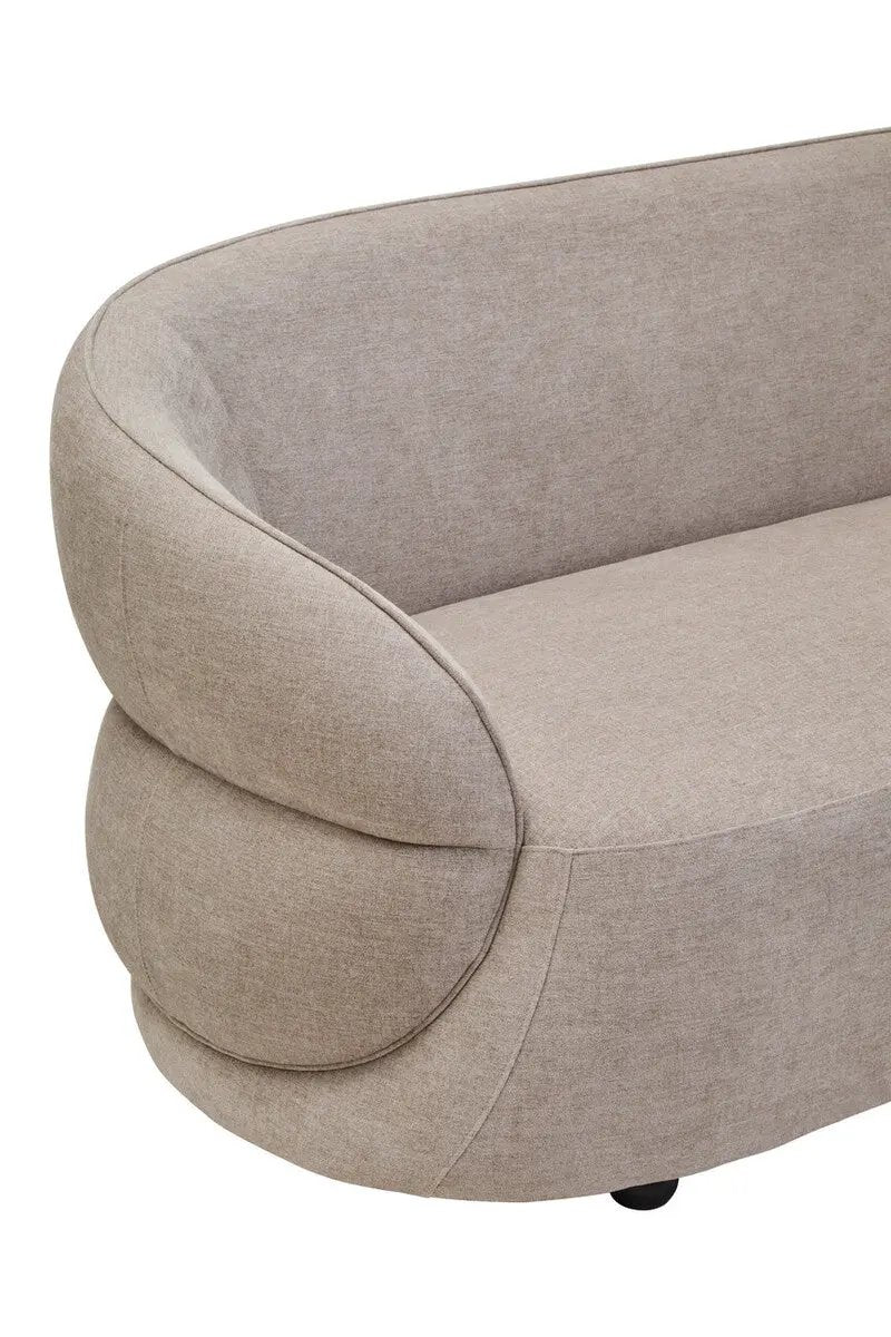 Daphne Curve Chenille Effect Taupe Three Seater Sofa Orsina