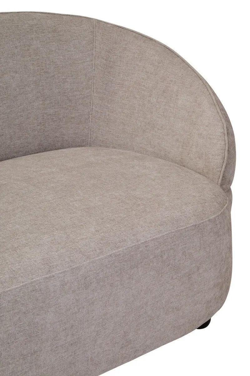 Daphne Curve Chenille Effect Taupe Three Seater Sofa Orsina