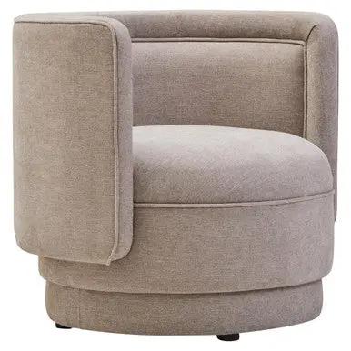 Drake Chenille Effect Curve Taupe Chair Orsina