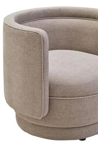Drake Chenille Effect Curve Taupe Chair Orsina