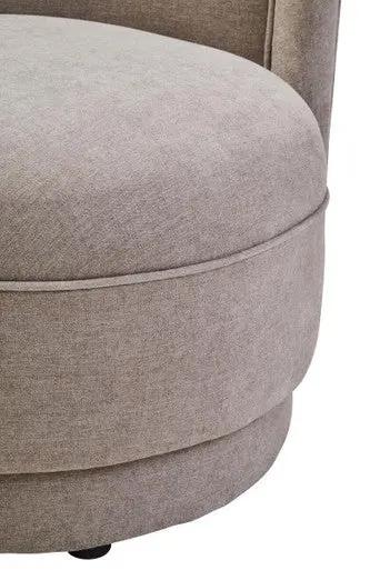 Drake Chenille Effect Curve Taupe Chair Orsina