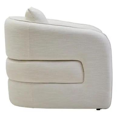 Bilani Cream Linen Effect Curved Chair Orsina