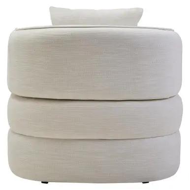 Bilani Cream Linen Effect Curved Chair Orsina