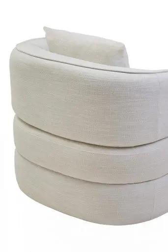 Bilani Cream Linen Effect Curved Chair Orsina