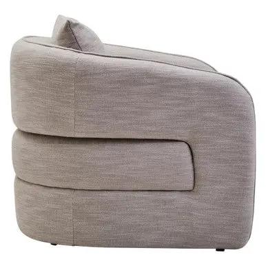 Bilani Grey Linen Effect Curved Chair Orsina