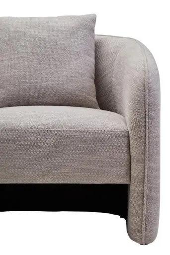 Bilani Grey Linen Effect Curved Chair Orsina