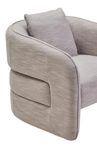 Bilani Grey Linen Effect Curved Chair Orsina
