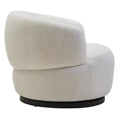 Bordo Textured Cream Curved Swivel Chair Orsina