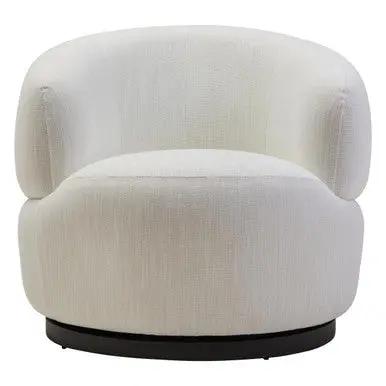 Bordo Textured Cream Curved Swivel Chair Orsina