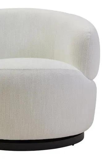 Bordo Textured Cream Curved Swivel Chair Orsina