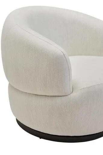 Bordo Textured Cream Curved Swivel Chair Orsina