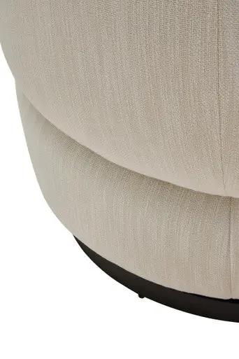 Bordo Textured Cream Curved Swivel Chair Orsina