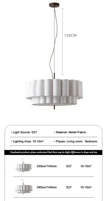 Nordic Retro Fabric Pendant Light Refined Maison®