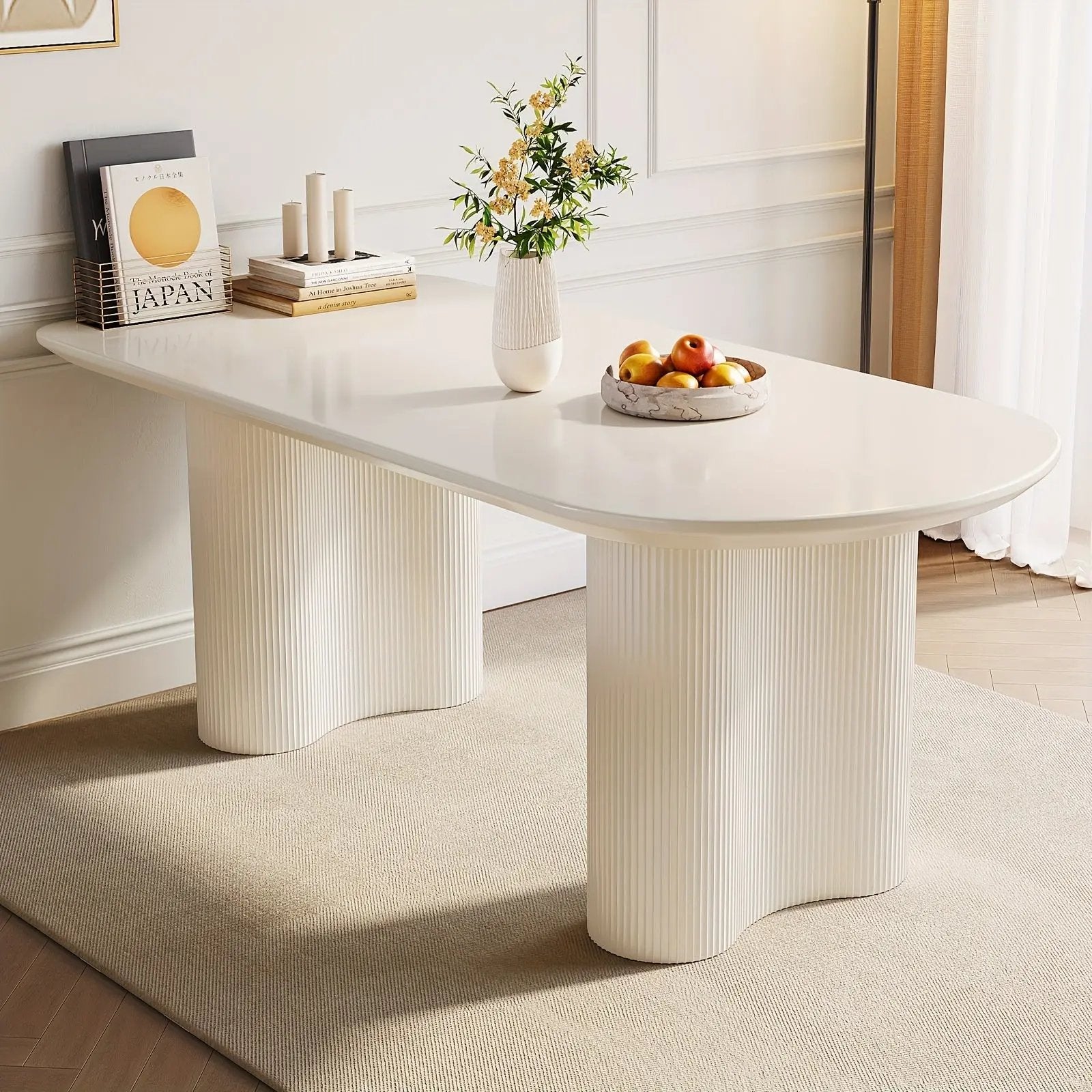 Amarie White Rectangular Dining Table for 4-6 Refined Maison®