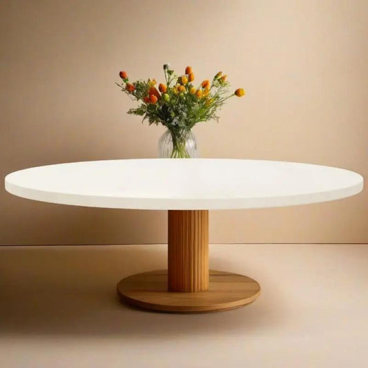 Mamba Solid Pine Wood Round Coffee Table 90cm – Luxury Coffee & Garden Furniture Refined Maison®