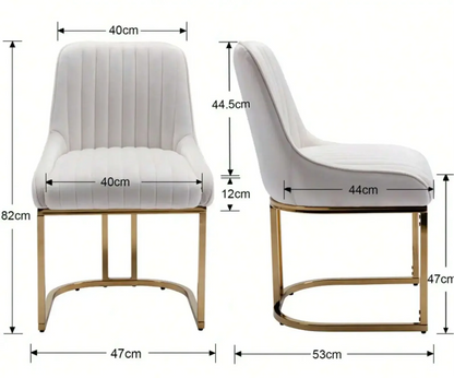 Kika Velvet Dining Chairs Set of 2, Gold Frame, Luxury Upholstered Seats Refined Maison®