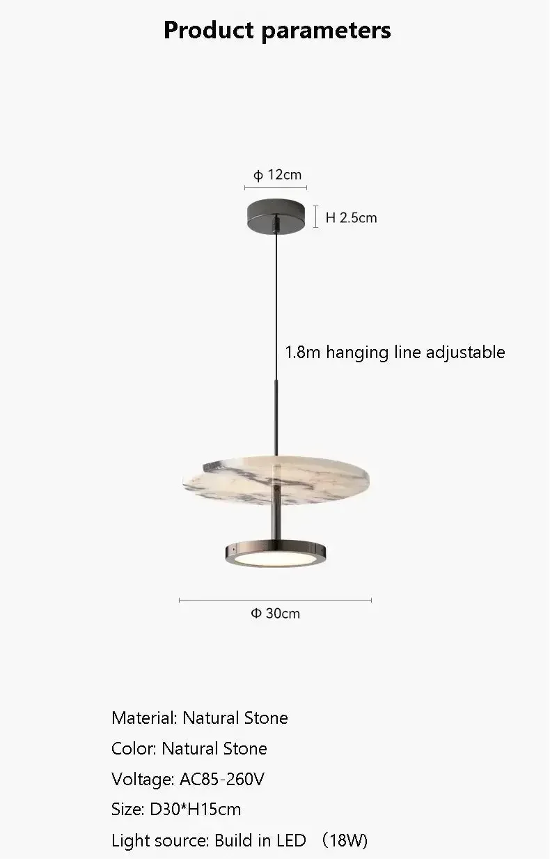 Black Marble Stone Pendant Chandelier Refined Maison®