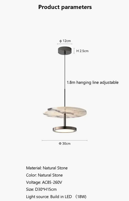 Black Marble Stone Pendant Chandelier Refined Maison®