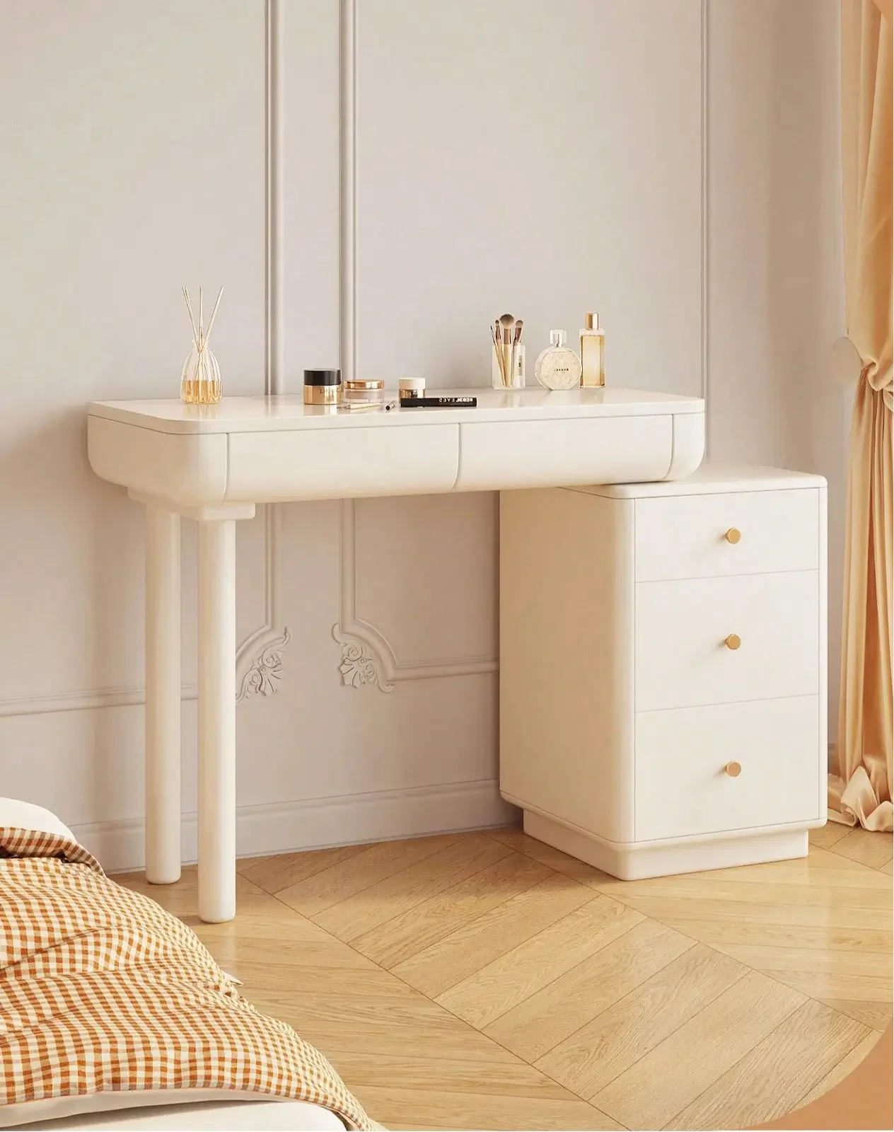 Lamere Vanity Desk with Drawers and Adjustable Cabinet Refined Maison®
