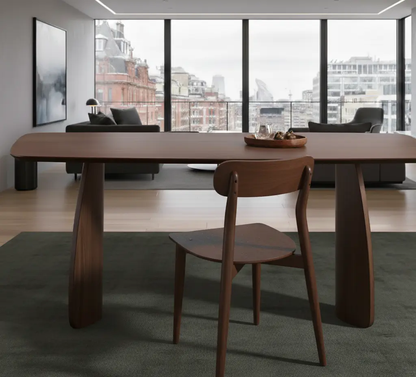 Walnut Dining Table with Curved Legs Fishe and Lilly